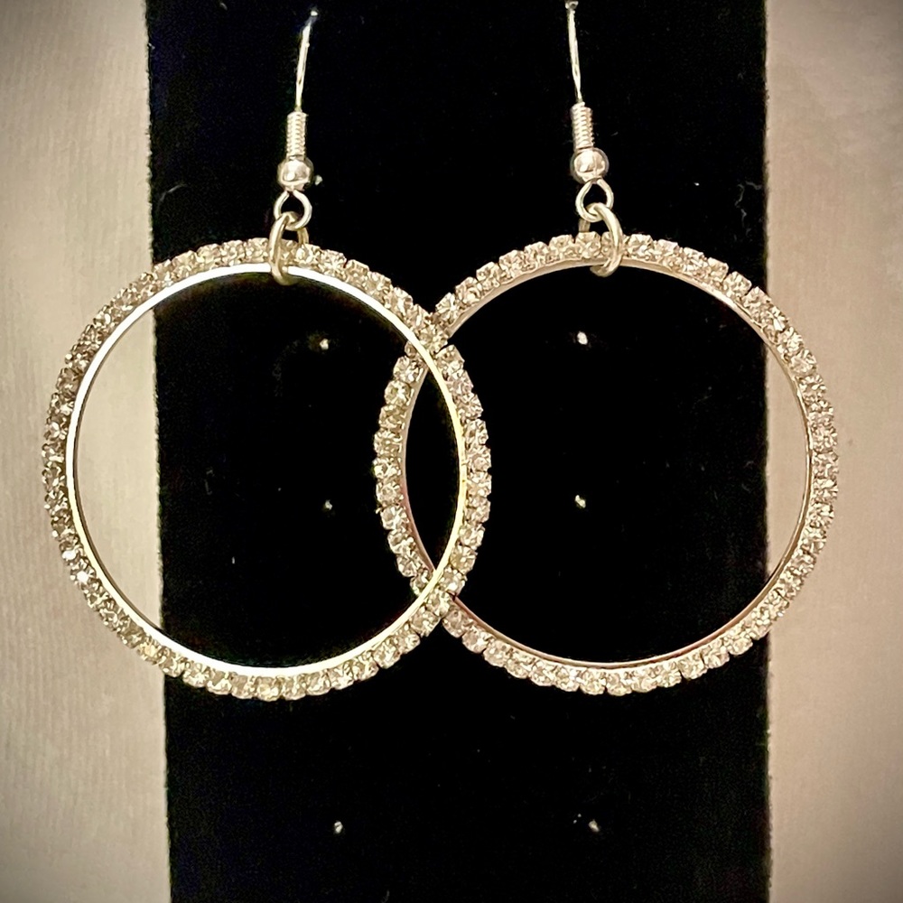 Silver and CZ stone earrings